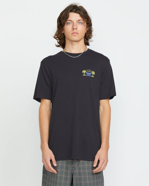 Volcom Men's Cosmic Root Short Sleeve Tee Washed Black Heather