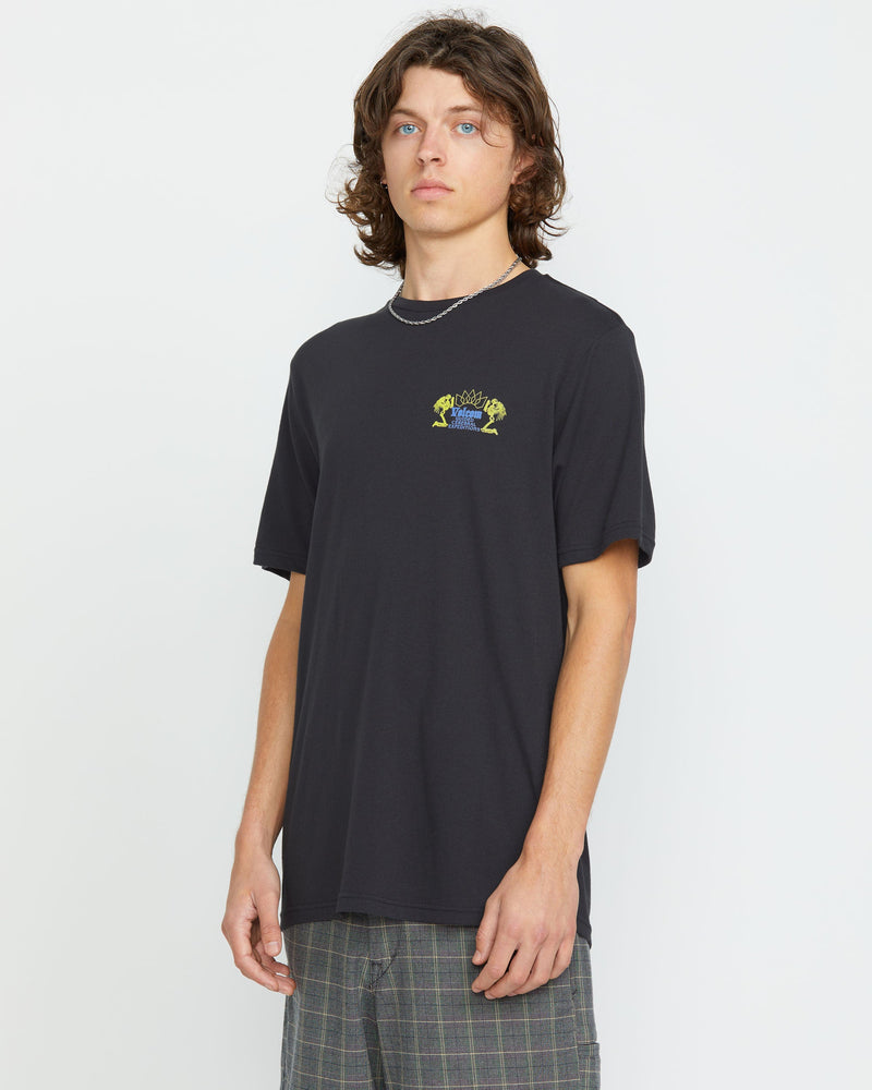 Volcom Men's Cosmic Root Short Sleeve Tee Washed Black Heather