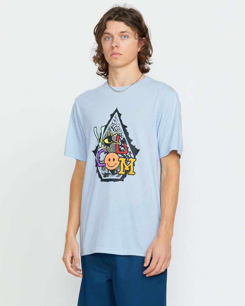 Volcom Men's Psychosis Short Sleeve Tee Carolina Blue Heather