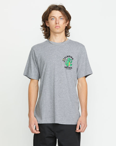 Volcom Men's Gatornation Short Sleeve Tee Heather Grey