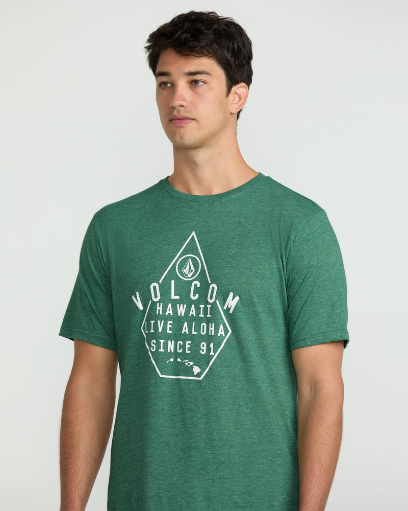 Volcom Men's Lined Up Short Sleeve Tee Forest Heather