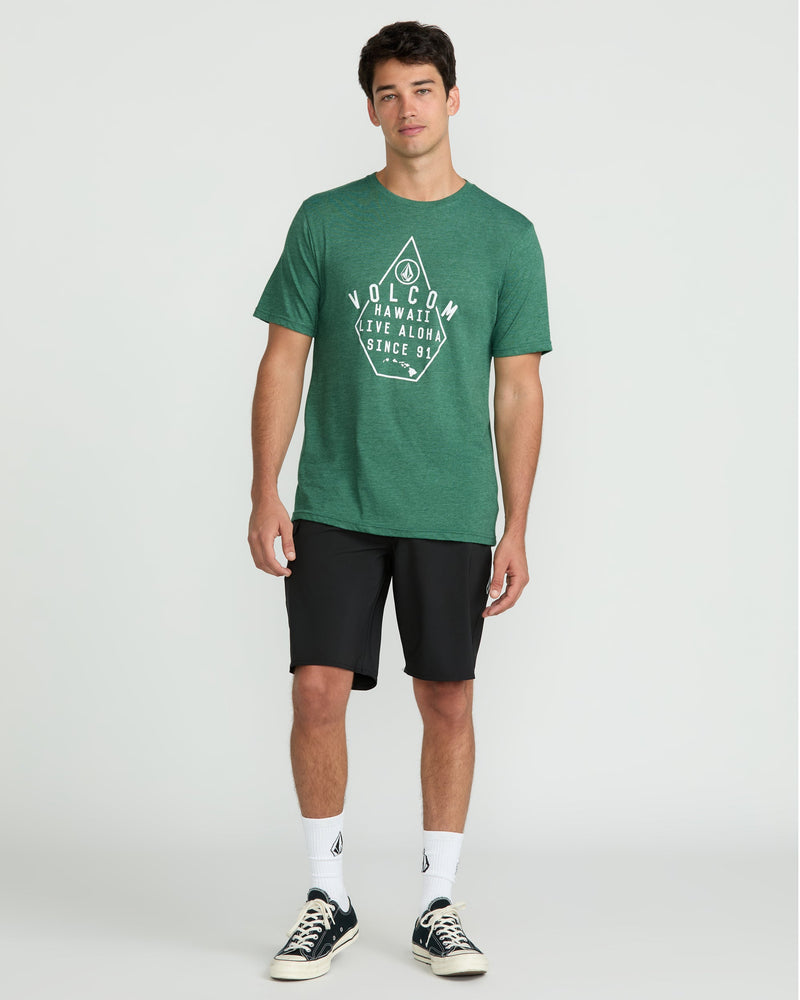 Volcom Men's Lined Up Short Sleeve Tee Forest Heather