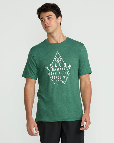 Volcom Men's Lined Up Short Sleeve Tee Forest Heather
