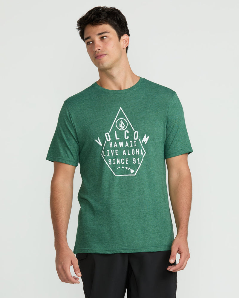 Volcom Men's Lined Up Short Sleeve Tee Forest Heather
