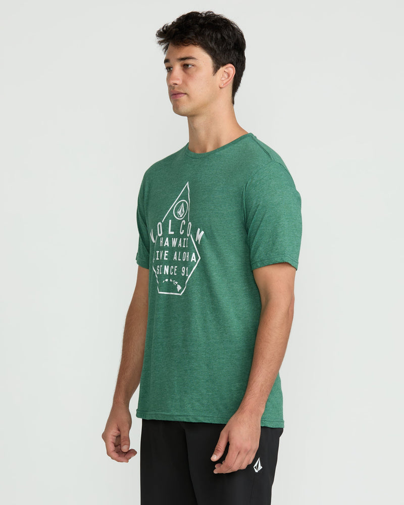 Volcom Men's Lined Up Short Sleeve Tee Forest Heather