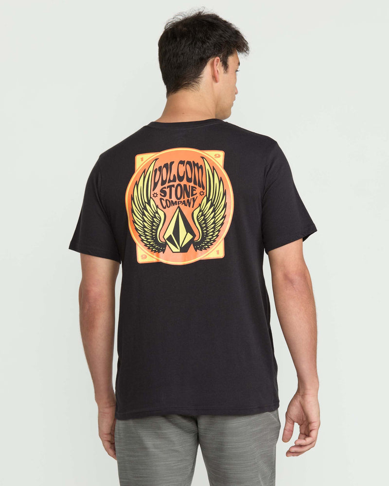Volcom Men's Dactyl Short Sleeve Tee Washed Black Heather