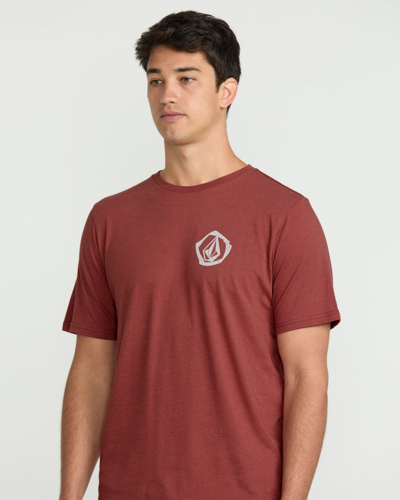 Volcom Men's Wavvy Short Sleeve Tee Mahogany Heather