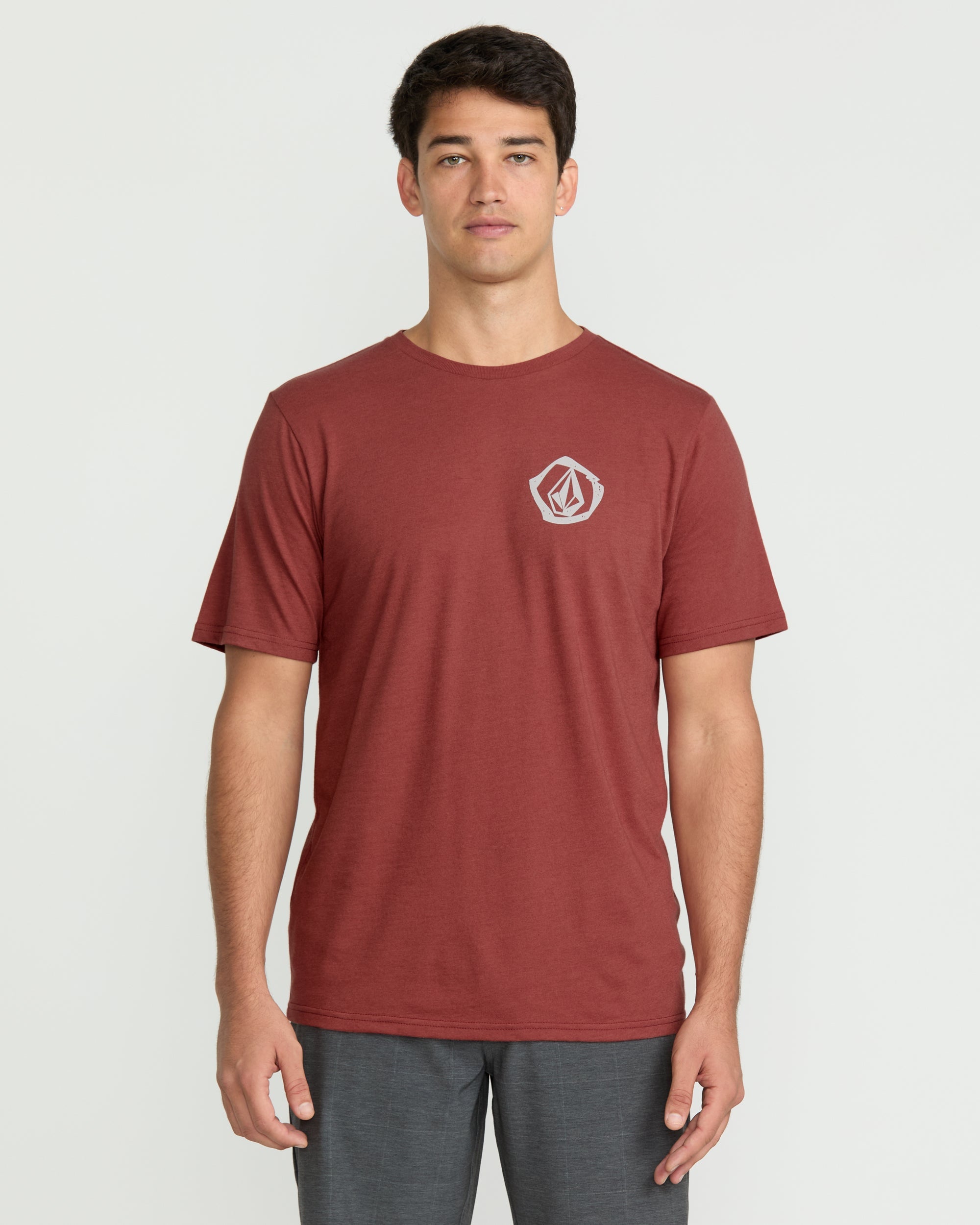 Volcom Men's Wavvy Short Sleeve Tee Mahogany Heather