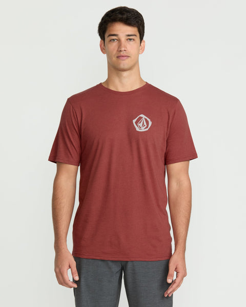 Volcom Men's Wavvy Short Sleeve Tee Mahogany Heather