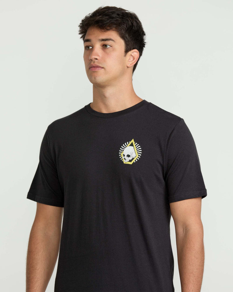 Volcom Men's Arched Short Sleeve Tee Washed Black Heather