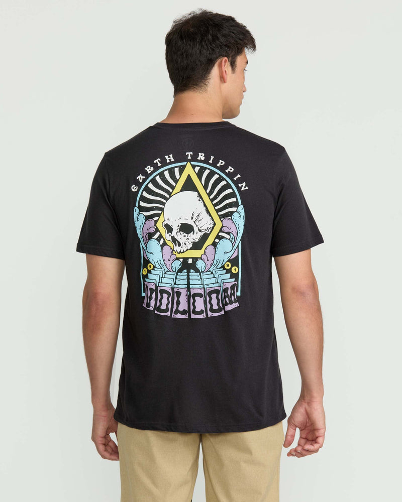 Volcom Men's Arched Short Sleeve Tee Washed Black Heather