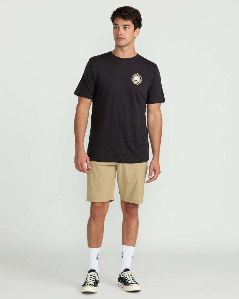 Volcom Men's Arched Short Sleeve Tee Washed Black Heather