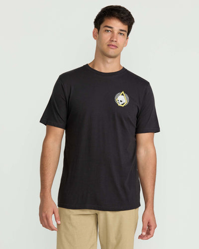 Volcom Men's Arched Short Sleeve Tee Washed Black Heather