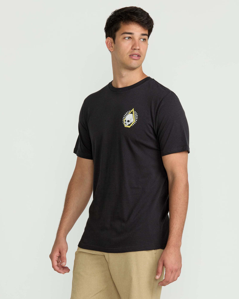 Volcom Men's Arched Short Sleeve Tee Washed Black Heather