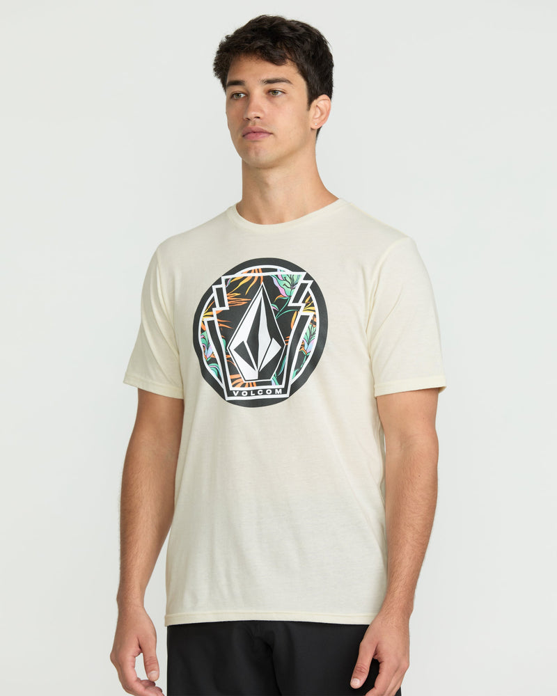 Volcom Men's Melting Short Sleeve Tee Off White Heather