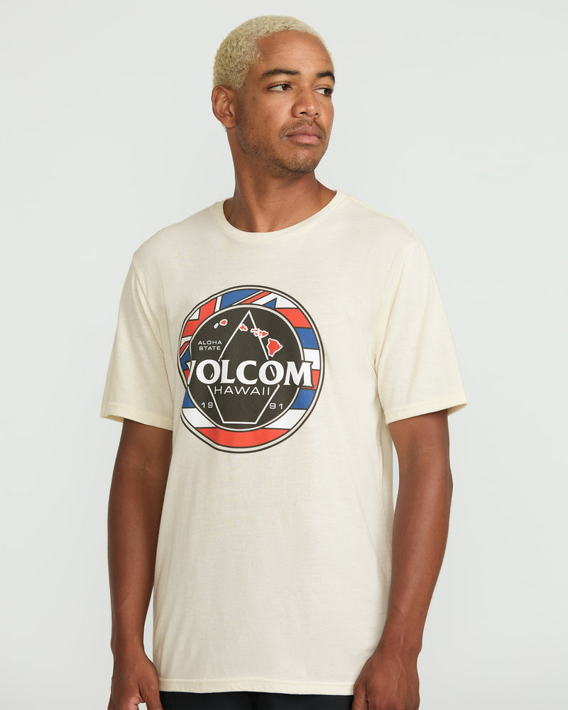 Volcom Men's Pau Hana Short Sleeve Tee Off White Heather