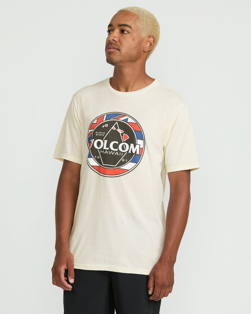 Volcom Men's Pau Hana Short Sleeve Tee Off White Heather
