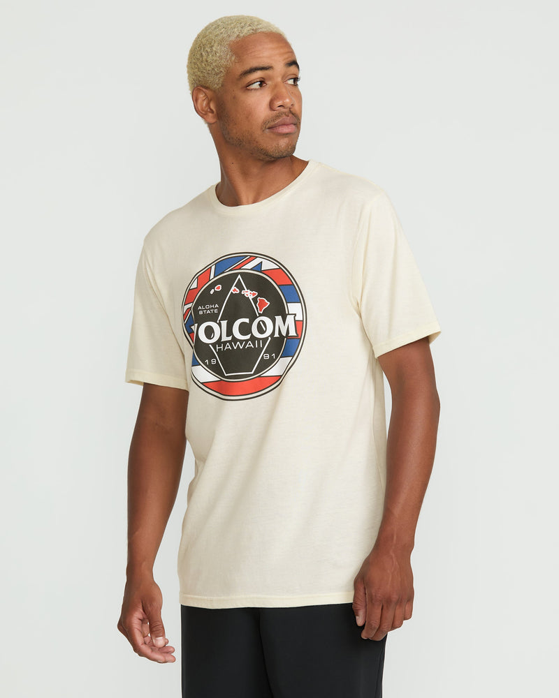 Volcom Men's Pau Hana Short Sleeve Tee Off White Heather
