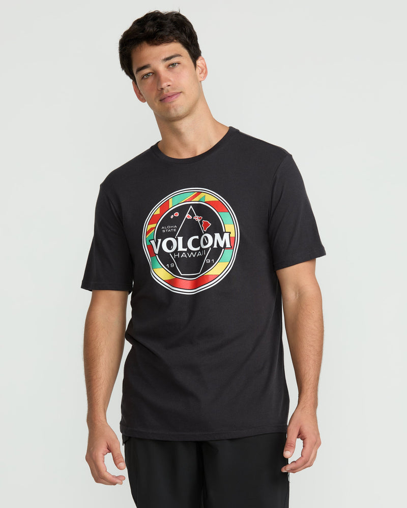 Volcom Men's Pau Hana Short Sleeve Tee Washed Black Heather
