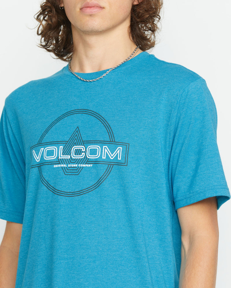 Volcom Men's Line Service Short Sleeve Tee Bay Blue Heather