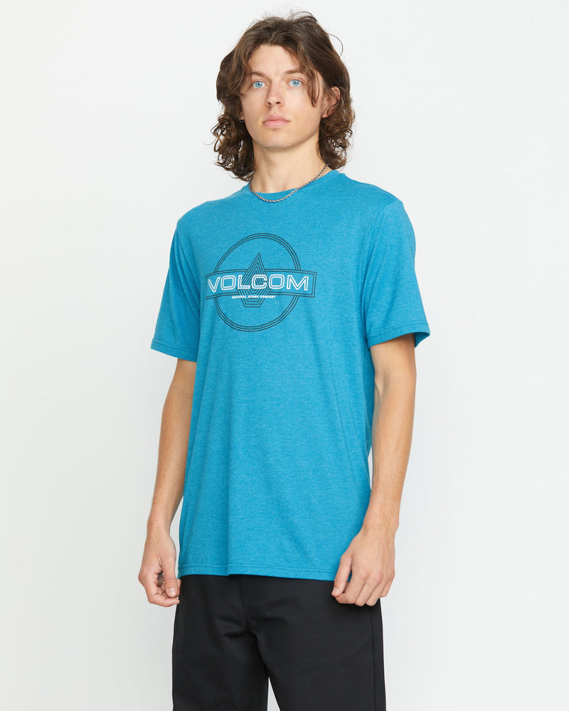 Volcom Men's Line Service Short Sleeve Tee Bay Blue Heather