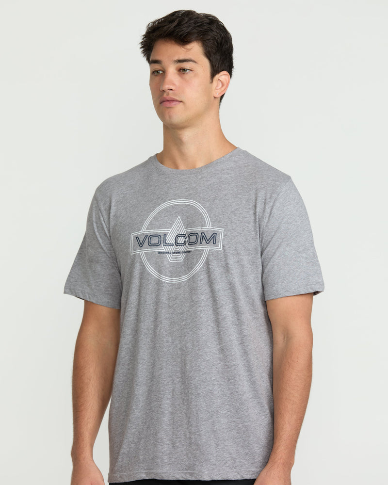 Volcom Men's Line Service Short Sleeve Tee Heather Grey