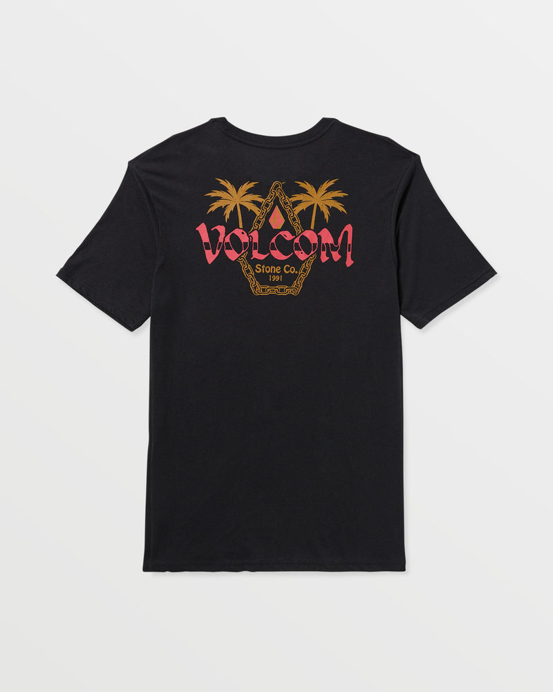 Volcom Men's Palm Punk Short Sleeve Tee Washed Black Heather