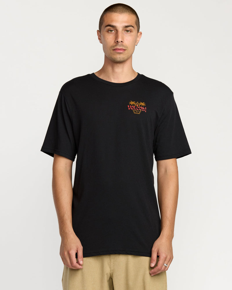 Volcom Men's Palm Punk Short Sleeve Tee Washed Black Heather