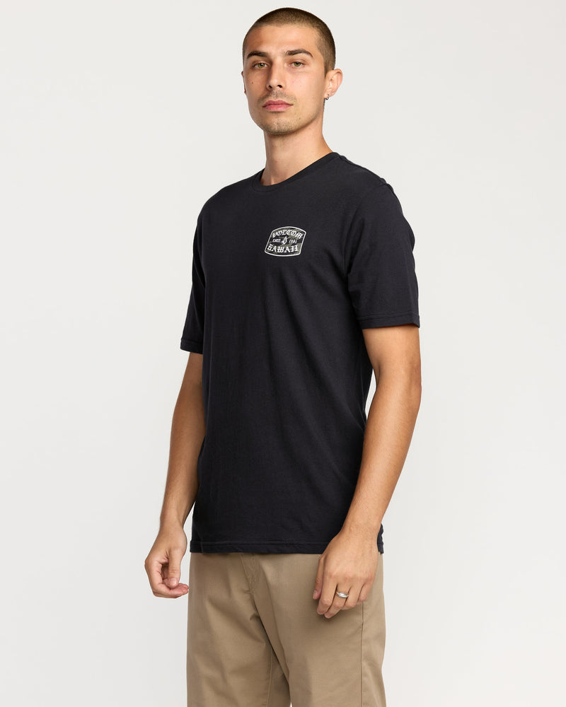 Men's Aloha Never Dies Fill Short Sleeve Tee-Washed Black Heather-Volcom
