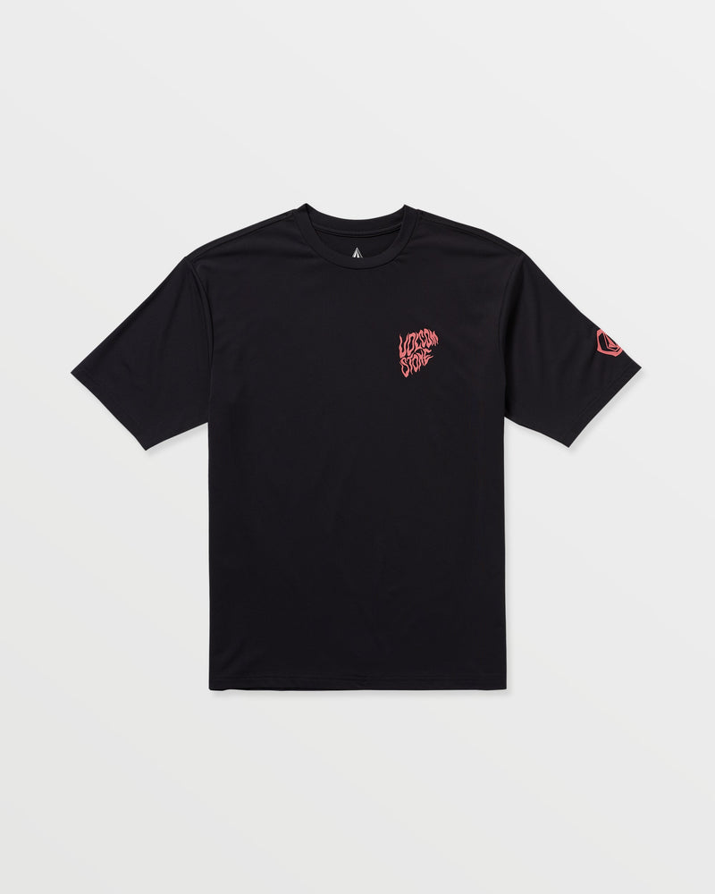 Volcom Men's Wavvyyy Surf Short Sleeve Rashguard Black