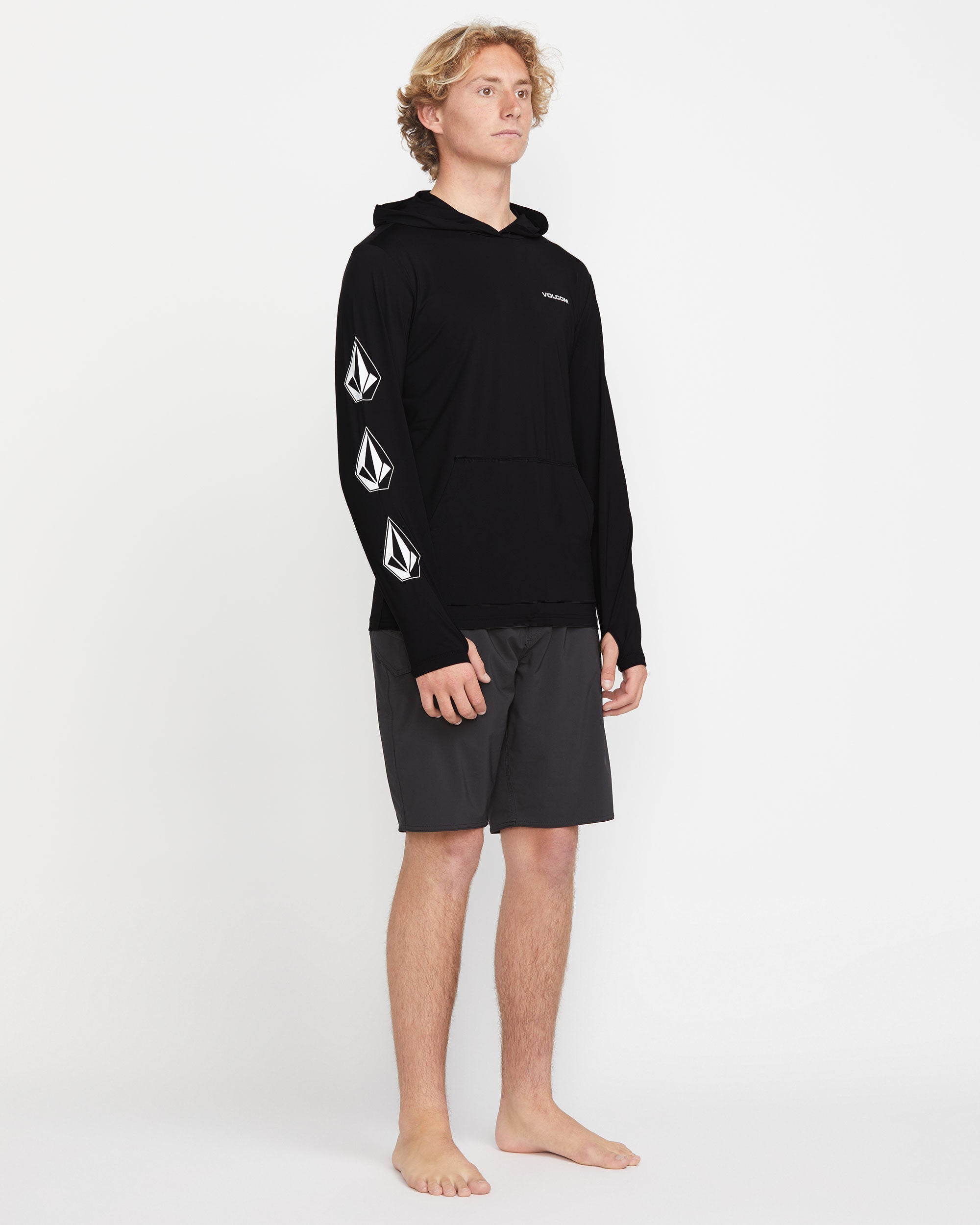 Men's Largee Iconic Hood Long Sleeve Thrashguard - Volcom