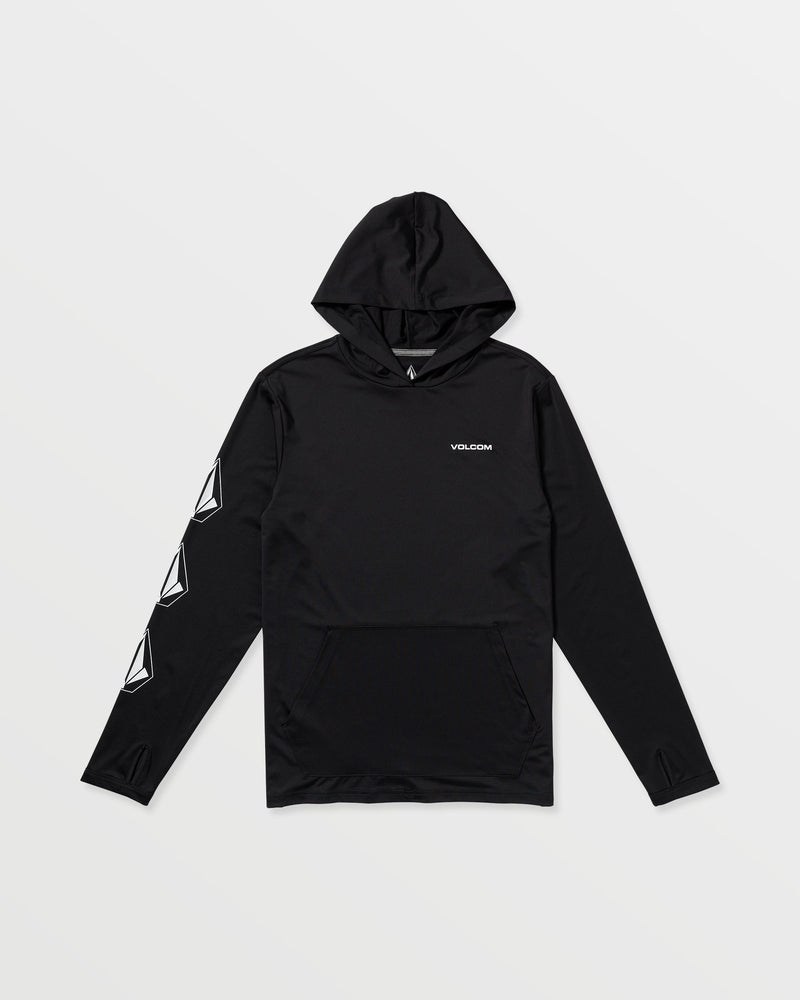 Volcom Men's Largee Iconic Hood Long Sleeve Rashguard Black