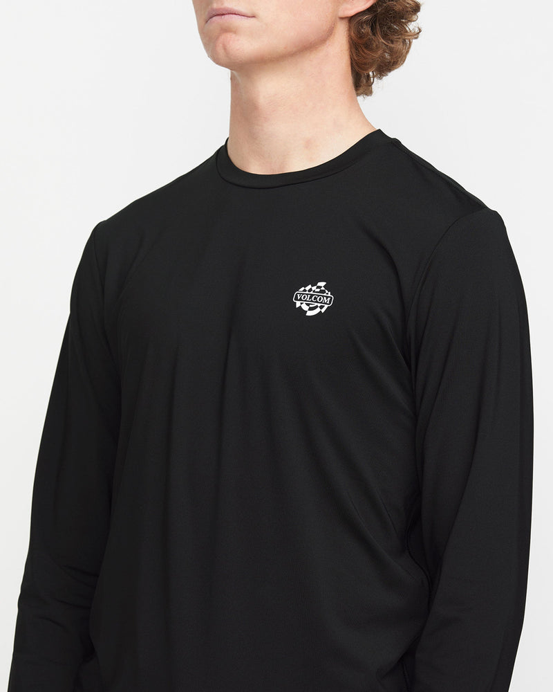 Volcom Men's Oval Track Loose Long Sleeve Surf Tee Black