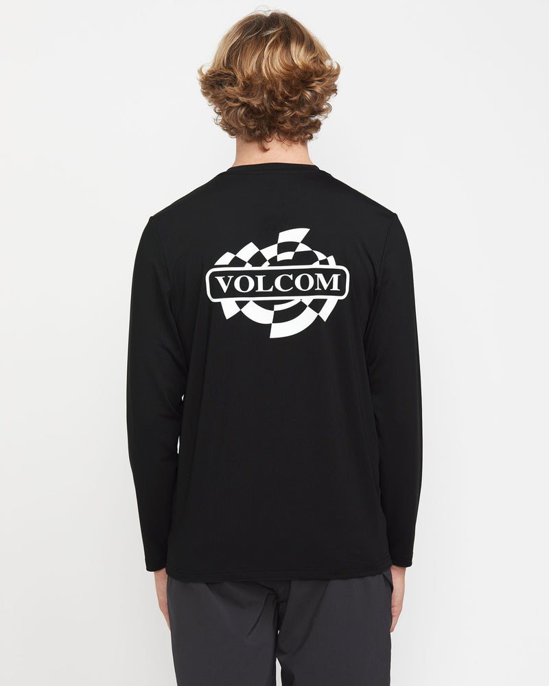 Volcom Men's Oval Track Loose Long Sleeve Surf Tee Black