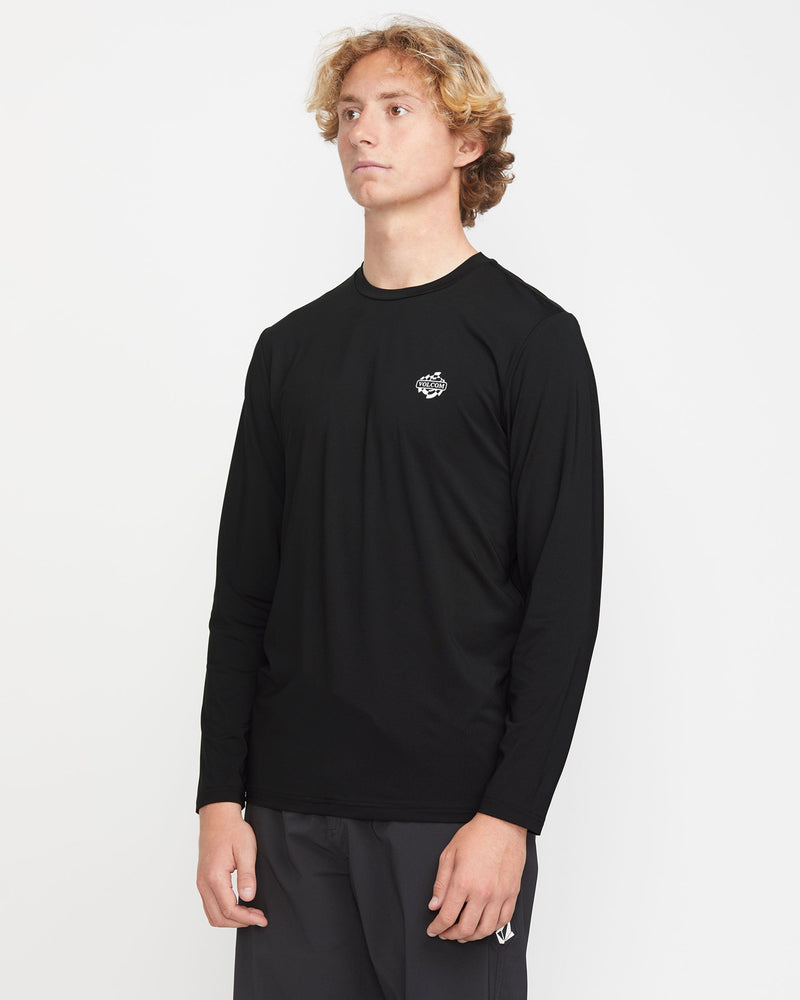 Volcom Men's Oval Track Loose Long Sleeve Surf Tee Black