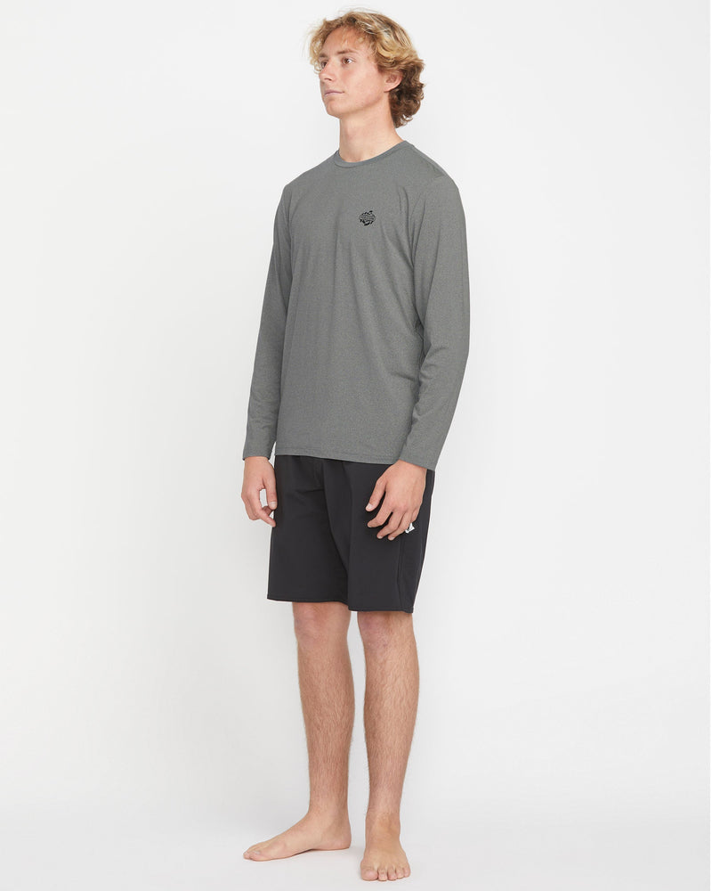 Volcom Men's Oval Track Loose Long Sleeve Surf Tee Heather Grey