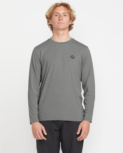 Volcom Men's Oval Track Loose Long Sleeve Surf Tee Heather Grey