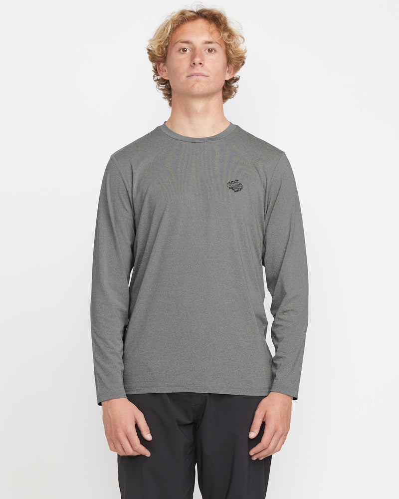 Volcom Men's Oval Track Loose Long Sleeve Surf Tee Heather Grey