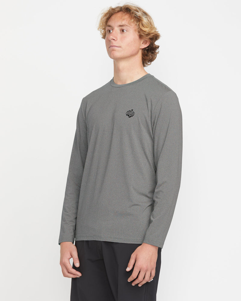 Volcom Men's Oval Track Loose Long Sleeve Surf Tee Heather Grey