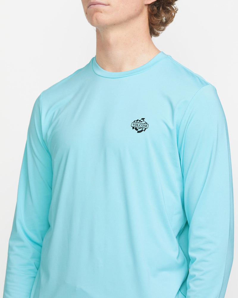 Volcom Men's Oval Track Loose Long Sleeve Surf Tee Resin Blue