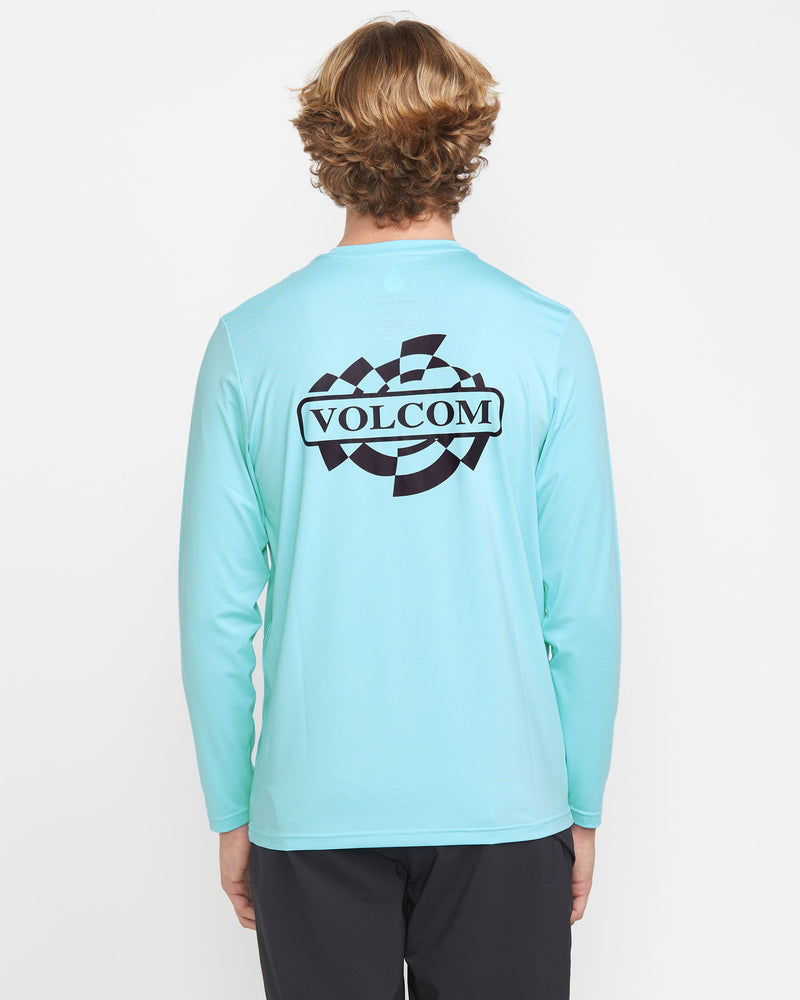 Volcom Men's Oval Track Loose Long Sleeve Surf Tee Resin Blue