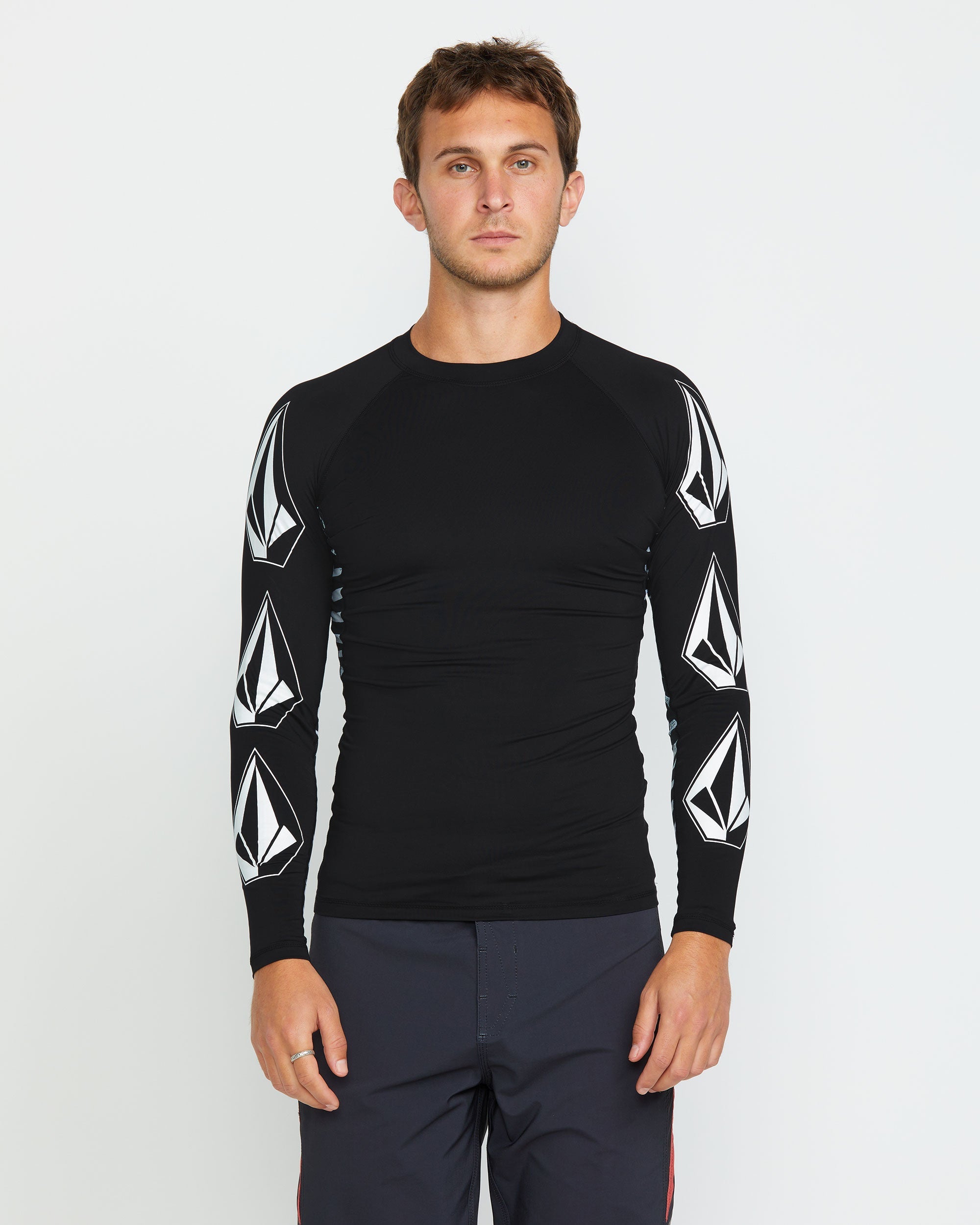 Men's Surf Vitals J Robinson Tght Long Sleeve Rashguard-Black-Volcom