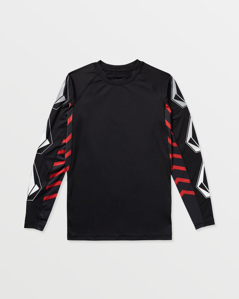 Volcom Men's Surf Vitals J Robinson Tght Long Sleeve Rashguard Black/Red