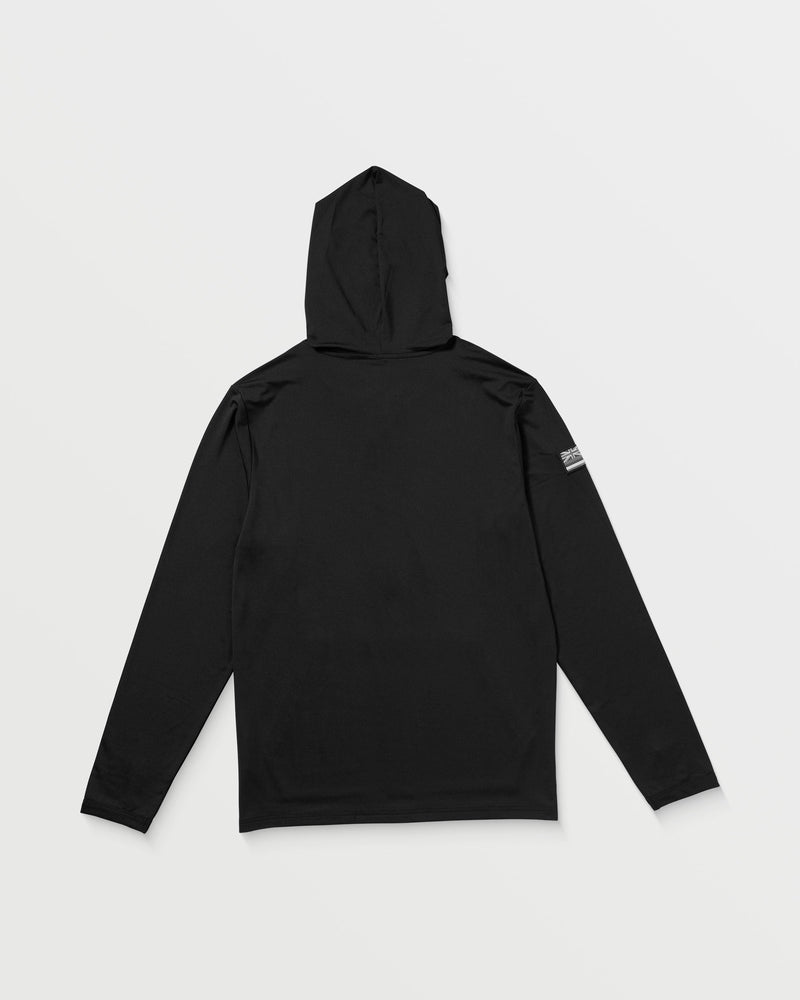 Volcom Men's Loose Hood Long Sleeve Surf Tee Black