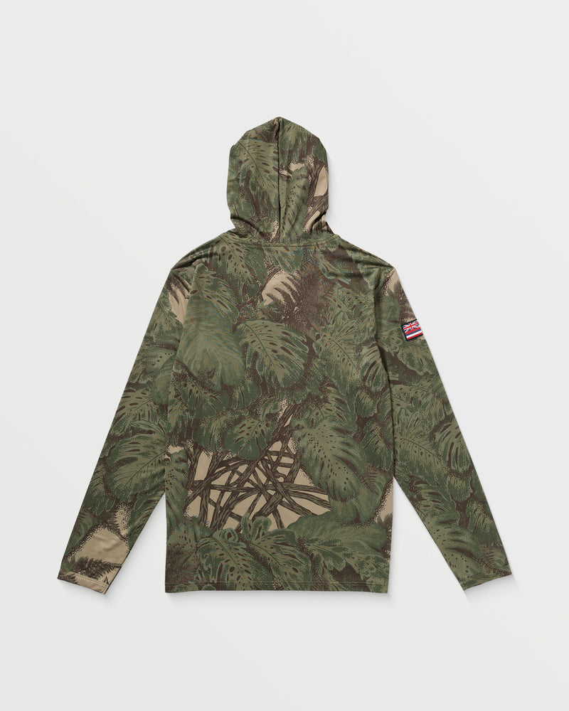 Volcom Men's Loose Hood Long Sleeve Surf Tee Khaki