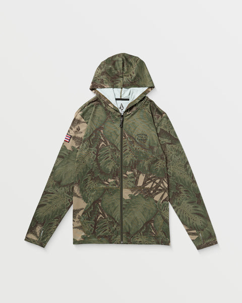 Men's Loose Hood Long Sleeve Surf Tee-Khaki-Volcom