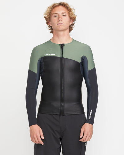 Men's 1.5MM Modulator Full-Zip Full-Length Jacket-Light Olive-Volcom