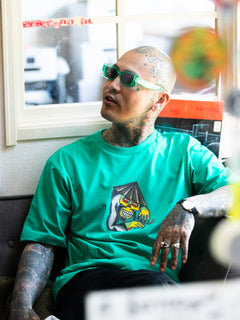 Tokyo True Featured Artist Yusuke Piper Short Sleeve Tee - Emerald Green