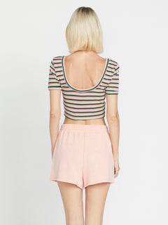 Lived in Lounge Knit Ringer Top - Reef Pink
