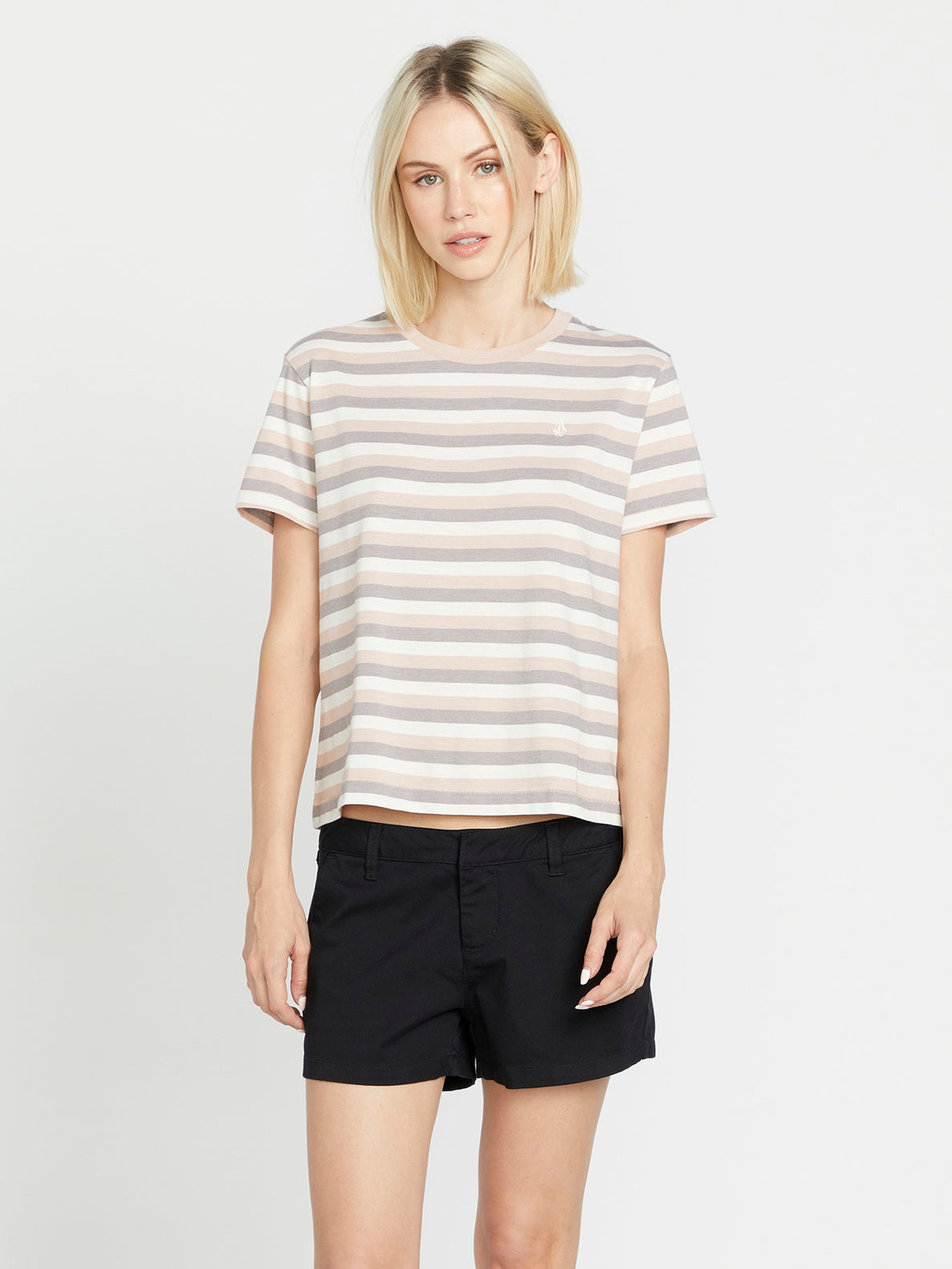 Halite Stripe Short Sleeve Shirt - Dusty Rose
